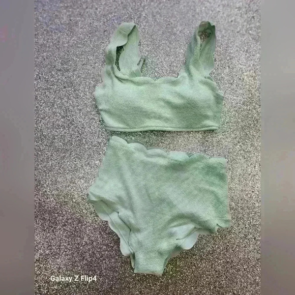 NWOT  High Waisted Swimsuits for Women Scalloped size med - Picture 4 of 5
